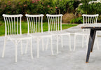Set of Four 22" White Heavy Duty Plastic Outdoor Stacking Dining Chairs