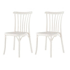 Set of Four 22" White Heavy Duty Plastic Outdoor Stacking Dining Chairs