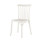 Set of Two White Heavy Duty Plastic Outdoor Stacking Dining Chairs