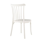Set of Two White Heavy Duty Plastic Outdoor Stacking Dining Chairs