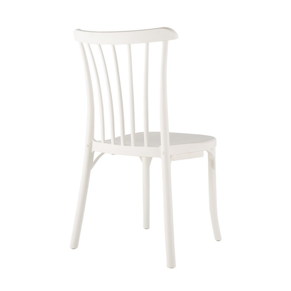 Set of Four 22" White Heavy Duty Plastic Outdoor Stacking Dining Chairs