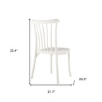 Set of Four 22" White Heavy Duty Plastic Outdoor Stacking Dining Chairs