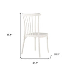 Set of Two White Heavy Duty Plastic Outdoor Stacking Dining Chairs