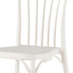 Set of Four 22" White Heavy Duty Plastic Outdoor Stacking Dining Chairs
