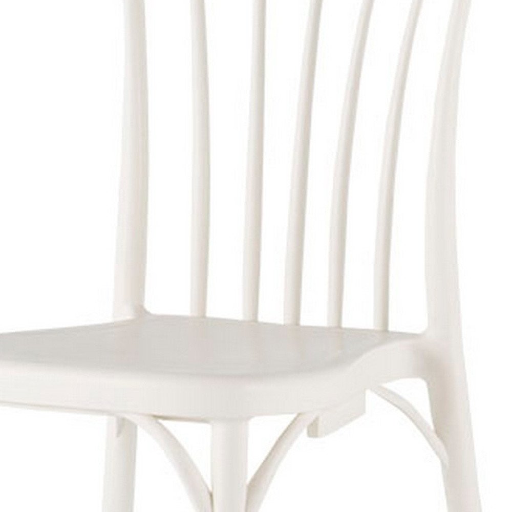Set of Four 22" White Heavy Duty Plastic Outdoor Stacking Dining Chairs