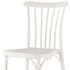 Set of Four 22" White Heavy Duty Plastic Outdoor Stacking Dining Chairs