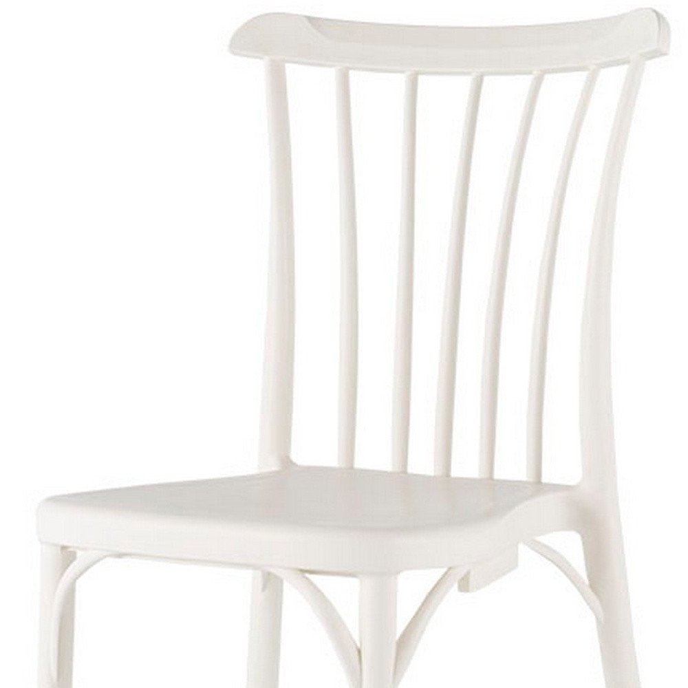 Set of Four 22" White Heavy Duty Plastic Outdoor Stacking Dining Chairs