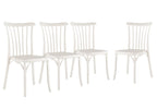 Set of Four 22" White Heavy Duty Plastic Outdoor Stacking Dining Chairs