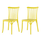 Set of Four 22" Yellow Heavy Duty Plastic Outdoor Stacking Dining Chairs