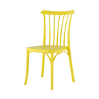 Set of Four 22" Yellow Heavy Duty Plastic Outdoor Stacking Dining Chairs