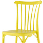 Set of Four 22" Yellow Heavy Duty Plastic Outdoor Stacking Dining Chairs