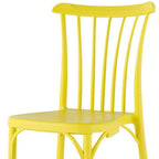 Set of Two Yellow Heavy Duty Plastic Outdoor Stacking Dining Chairs