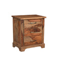 27" Brown Solid Wood Live Edge Three Drawer Nightstand