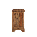 27" Brown Solid Wood Live Edge Three Drawer Nightstand