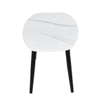43" White and Black Faux Marble And Steel Coffee Table