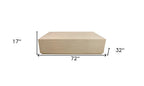 72" Natural Solid Wood Distressed Coffee Table