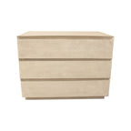24" Natural Solid Wood Three Drawer Nightstand