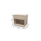 24" Natural Solid Wood One Drawer Nightstand