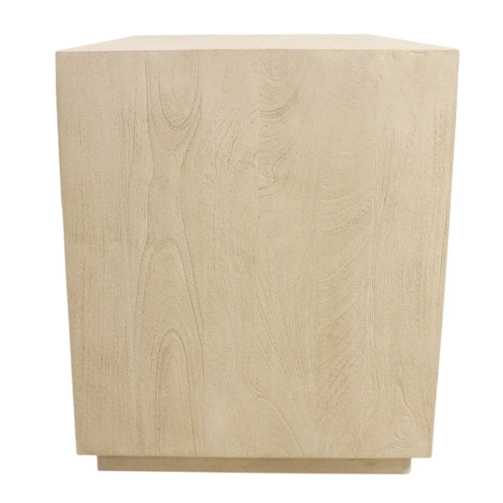 24" Natural Solid Wood One Drawer Nightstand