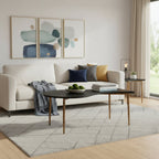 Set of Two Black and Bronze Wood and Steel Free Form Coffee And End Table