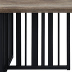 47" Oak and Black Wood And Metal Distressed Frame Coffee Table