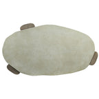 47" Beige and Oak Distressed Cement Oval Coffee Table
