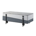 47" Gray White and Black Faux Marble Wood and Steel Lift Top Coffee Table