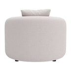 42" Beige Outdoor Accent Chair with Beige Cushions