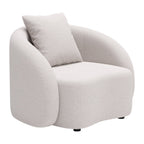 42" Beige Outdoor Accent Chair with Beige Cushions