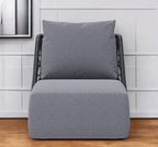 33" Gray Outdoor Accent Chair with Gray Cushions