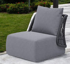 33" Gray Outdoor Accent Chair with Gray Cushions