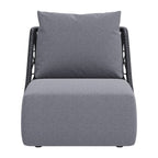 33" Gray Outdoor Accent Chair with Gray Cushions