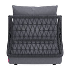 33" Gray Outdoor Accent Chair with Gray Cushions