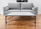 42" Black and White Genuine Marble And Iron Square Coffee Table