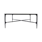 42" Black and White Genuine Marble And Iron Square Coffee Table