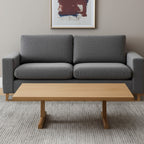 55" Natural Solid Wood Double Pedestal Coffee Table