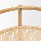 34" Clear and Natural Glass and Solid Wood Round Coffee Table With Shelf