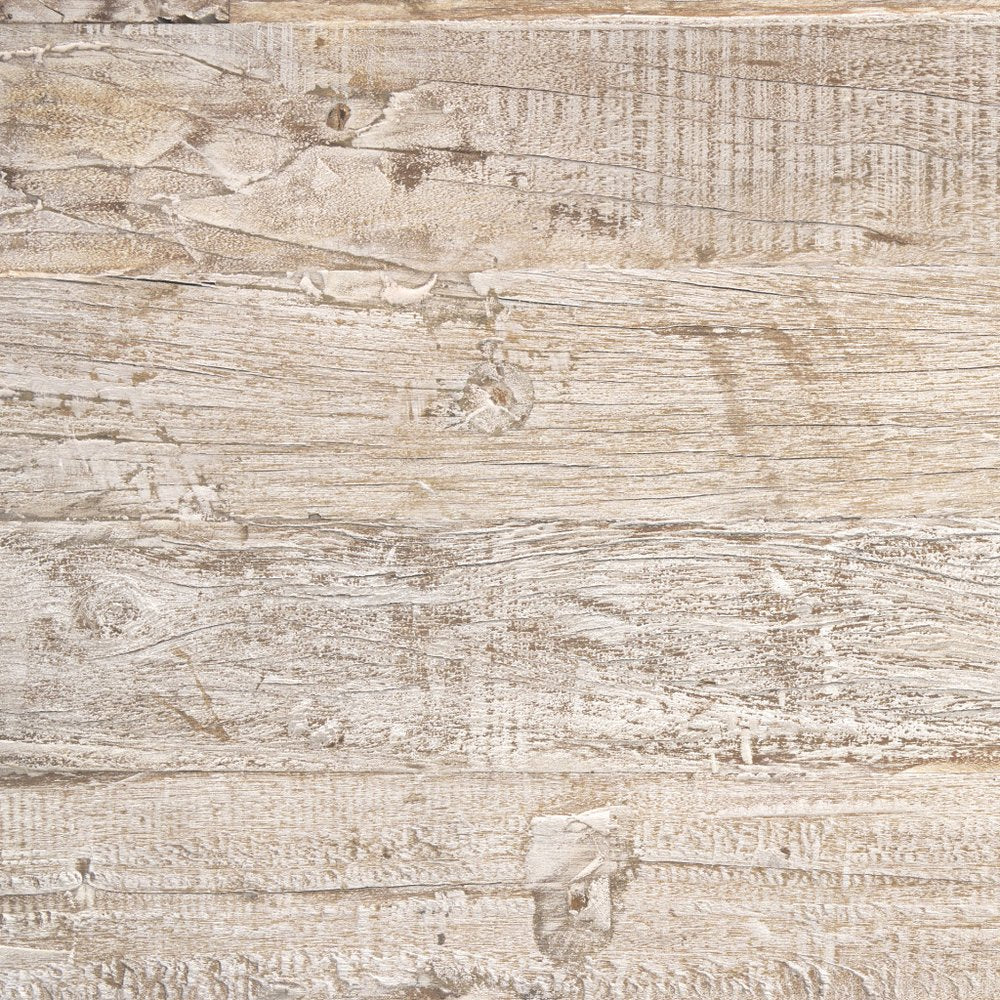 55" Natural and Off White Reclaimed Wood Distressed Coffee Table