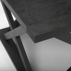 48" Black Solid Wood Geo Frame Coffee Table