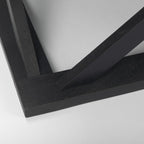 48" Black Solid Wood Geo Frame Coffee Table