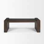 48" Dark Brown Solid Wood Sled Coffee Table
