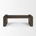 48" Dark Brown Solid Wood Sled Coffee Table
