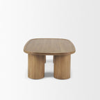 55" Natural Solid Wood Oval Coffee Table