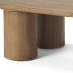 55" Natural Solid Wood Oval Coffee Table