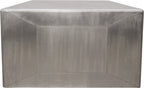 54" Silver Aluminum and Solid Wood Sled Coffee Table