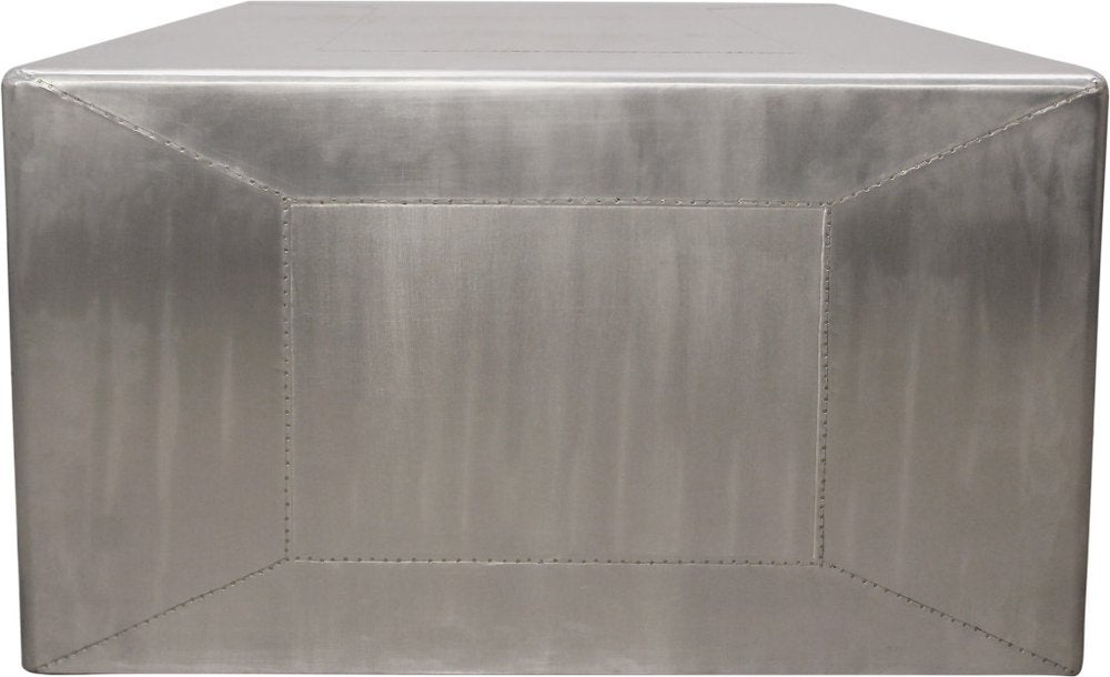 54" Silver Aluminum and Solid Wood Sled Coffee Table