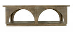 59" Brown Solid Wood Distressed Floor Shelf Coffee Table With Shelf