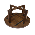 36" Brown Solid Wood Round Cross Legs Coffee Table