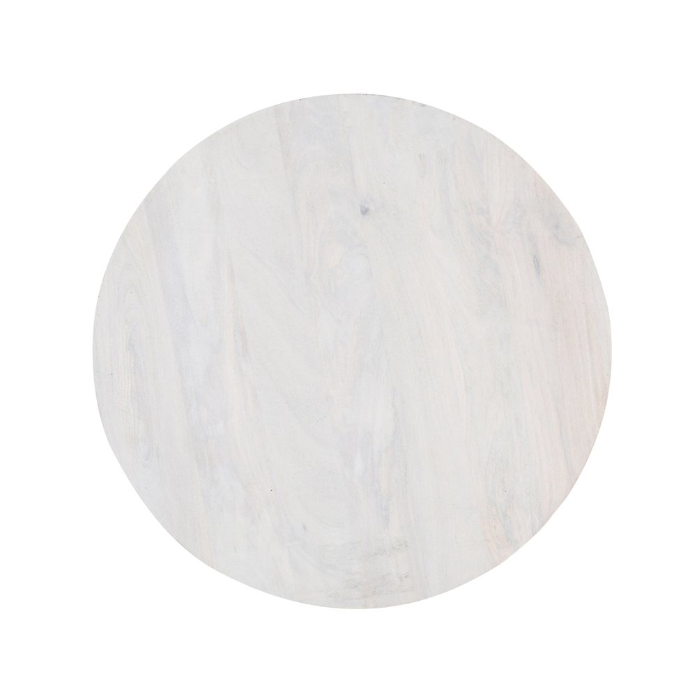 36" White Solid Wood Round Cross Legs Coffee Table