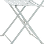 Set of Two White Aluminum Outdoor Folding Dining Chairs